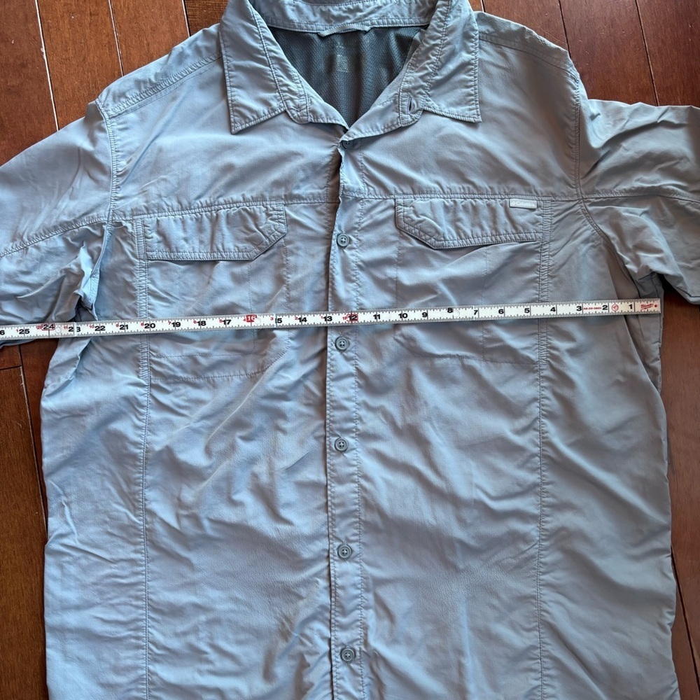 Columbia Men's Casual Light Gray Button Down Fishing Shirt Omni Shield - Picture 8 of 10